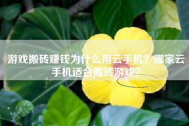 游戏搬砖赚钱为什么用云手机？哪家云手机适合搬砖游戏？